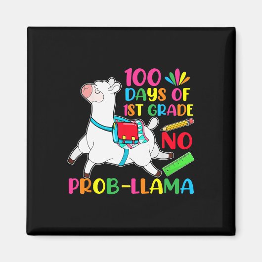 Aimant 100 Jours De 1Ere Année Pas De Problème Llama (Devant)