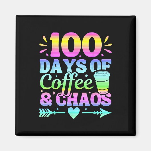 Aimant 100 Jours De Café Et Chaos 100E Jour D'École (Devant)