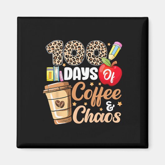 Aimant 100 Jours De Café Et Chaos Leopard 100E Jour Thé (Devant)