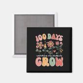 Aimant 100 Jours De Croissance Des Fleurs De Boho Enseign (Recto/Verso)