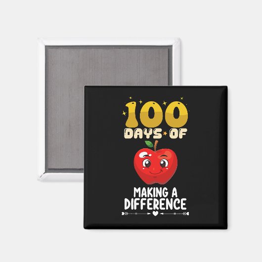 Aimant 100 Jours De Faire Une Différence Apple (Recto/Verso)