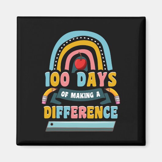 Aimant 100 Jours De Faire Une Différence Enseigner Aux En (Devant)