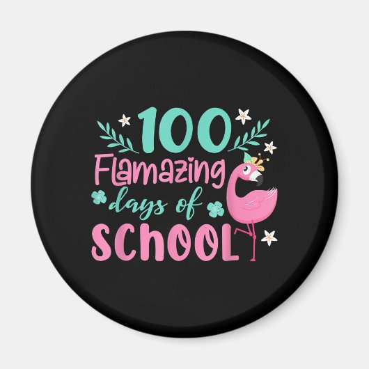 Aimant 100 Jours De Flamazing De L'École | Flamant rose d (Devant)