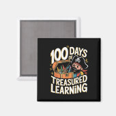 Aimant 100 Jours De Garçons D'École Enseignant 100ème Jou (Recto/Verso)
