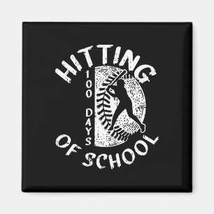 Aimant 100 Jours De Joueur De Baseball Scolaire Étudiant