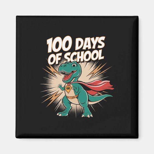 Aimant 100 Jours De L'École Enseignant Dido Héros 100ème (Devant)