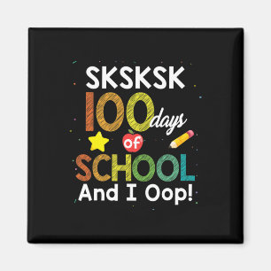 Aimant 100 Jours De L'École Et Je Suis Fun Enseignant Étu