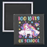 Aimant 100 Jours de l'école Unicorn filles Carré enseigna<br><div class="desc">100 Days of School Unicorn Girls Teacher 100th Day of School design Cadeau Carré Magnet Classic Collection.</div>