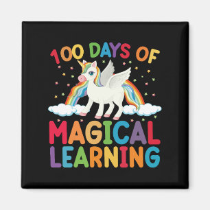 Aimant 100 Jours De Magical Learning School Unicorn Girls