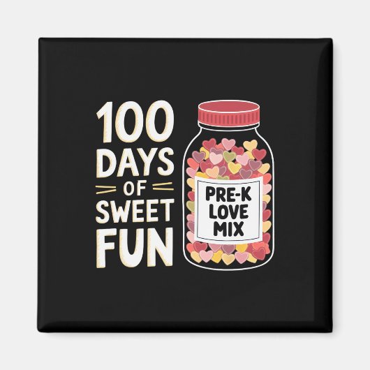 Aimant 100 jours de plaisir doux Mignonne enseignante de (Devant)