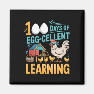 Aimant 100 jours de poule drôle extra intelligente 100ème