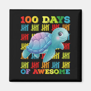 Aimant 100 jours de tortue géniale 100e jour d'école