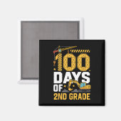 Aimant 100 jours de véhicule de construction de 2e année (Recto/Verso)