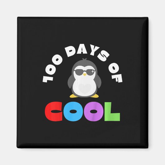 Aimant 100 Jours D'École 100 Jours D'École Cool Penguin (Devant)