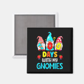 Aimant 100 Jours D'École 100E Jour Avec Mes Gnomies S'Amu (Recto/Verso)