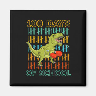 Aimant 100 jours d'école 2025 Boxe de dinosaure Arts mart