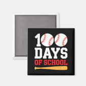 Aimant 100 jours d'école Baseball garçons 100 jours plus (Recto/Verso)
