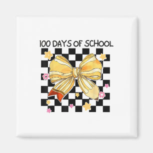 Aimant 100 Jours D'École, Coquette Bow Kindergarten Teac