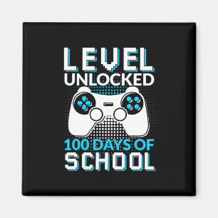 Aimant 100 Jours D'École Déverrouillé Gamer Nerdy Équipe