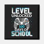 Aimant 100 Jours D'École Déverrouillé Gamer Nerdy Team (Devant)