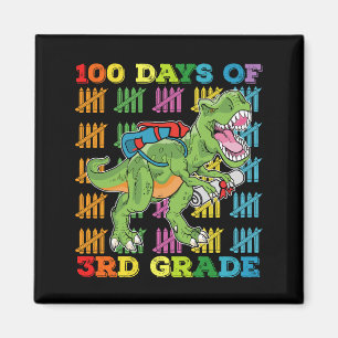 Aimant 100 jours d'école en 3e année T Rex dinosaure