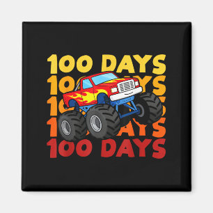 Aimant 100 Jours D'école Enfants Monster Truck Garçons Et