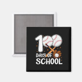 Aimant 100 Jours D'école Entraîneur de Baseball Baseball (Recto/Verso)