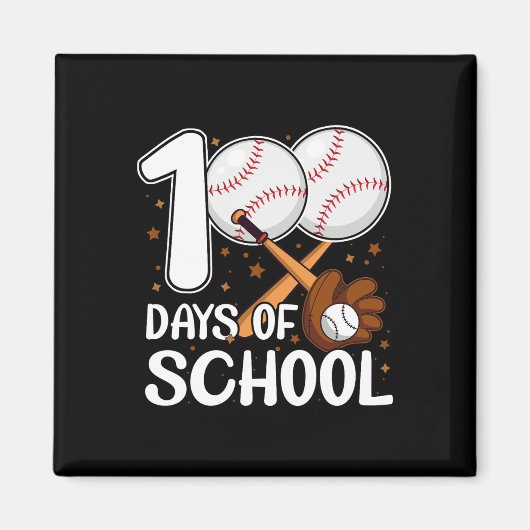 Aimant 100 Jours D'école Entraîneur de Baseball Baseball (Devant)