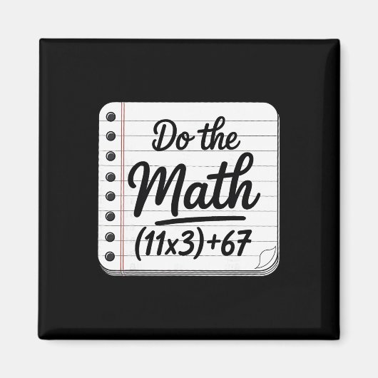 Aimant 100 jours d'école équation mathématique Faites le (Devant)