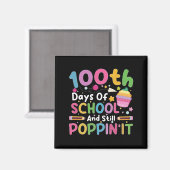 Aimant 100 jours d'école et fille toujours branchée (Recto/Verso)