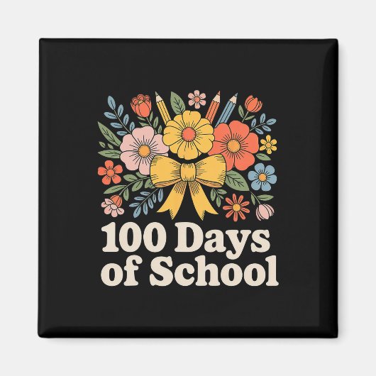 Aimant 100 jours d'école floral Clroom (Devant)