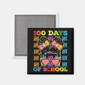 Aimant 100 Jours D'École Messy Bun Enseignant (Recto/Verso)