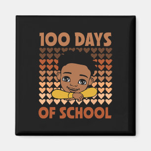 Aimant 100 Jours D'École Noir Afro Garçons Noir Histoire