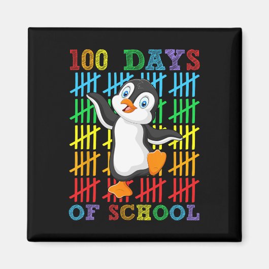 Aimant 100 Jours D'École Penguin Lover Garçons Filles 100 (Devant)