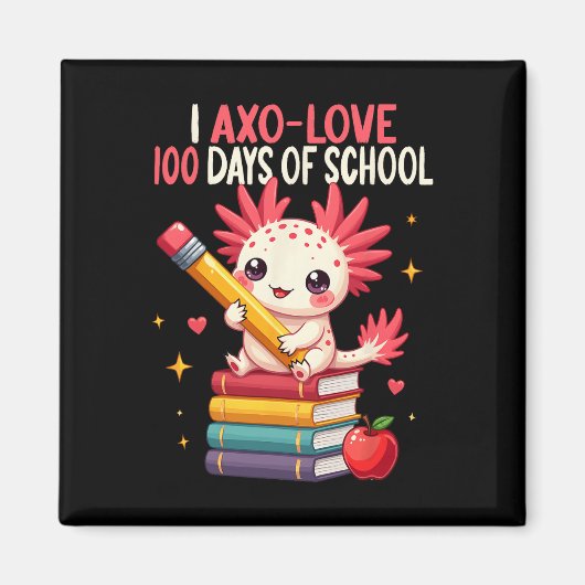 Aimant 100 Jours D'École Pour Les Filles 100E Jour D'Écol (Devant)