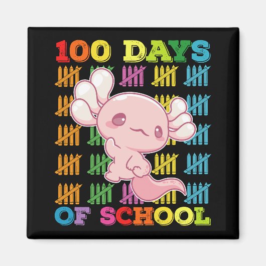 Aimant 100 jours d'école Professeur Axolotl (Devant)