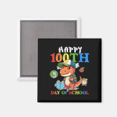 Aimant 100 Jours D'École T Rex Dinosaur Professeur Garçon (Recto/Verso)