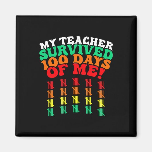 Aimant 100 Jours D'École Tee Kids 100e Jour D'École Co (Devant)