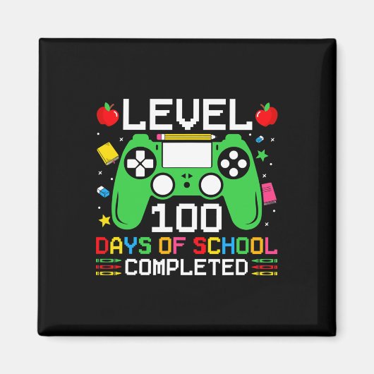 Aimant 100 Jours D'École Terminé Jeu Jouer Garçon (Devant)