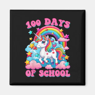 Aimant 100 Jours D'École Unicorn Girls Mignonne 100E Jour