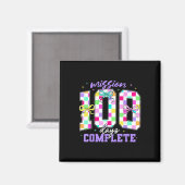 Aimant 100 Jours D'Enseignant Rétro Fille 100ème Jours (Recto/Verso)