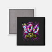 Aimant 100 Jours Enseignant Plus Brighter Filles 100 Jour (Recto/Verso)