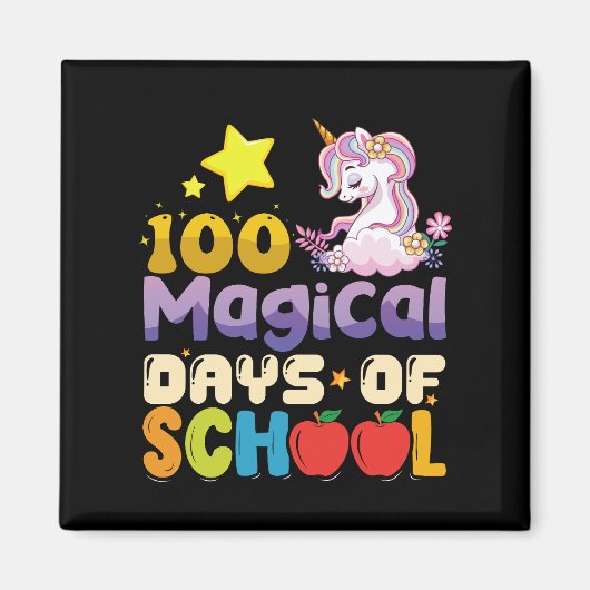 Aimant 100 Jours Magiques D'école Licorne Professeur (Devant)