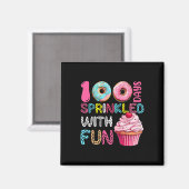 Aimant 100 jours parsemés de cupcakes amusants 100e jour (Recto/Verso)
