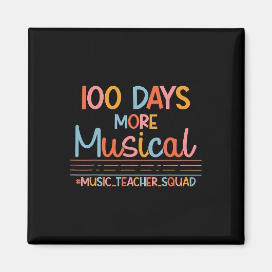 Aimant 100 jours plus de notes de musique 100 jours d'éco (Devant)