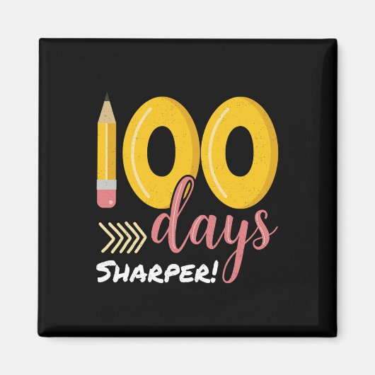 Aimant 100 Jours Plus Précis 100E Jour D'Enseignant Enfan (Devant)