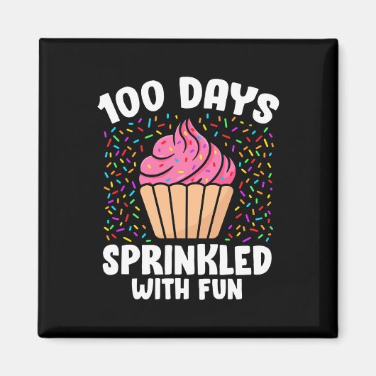 Aimant 100 Jours Saupoudrés De Cupcake Fun 100E Jour De S (Devant)