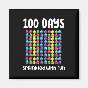 Aimant 100 Jours Saupoudrés De Fun Cupcake Celebration Sc