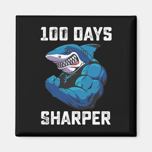Aimant 100 Jours Sharper Shark 100ème Jour De L'École Gym (Devant)