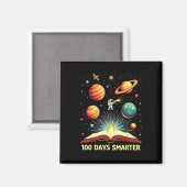 Aimant 100 jours Smarter Space Astronaut 100th Day School (Recto/Verso)